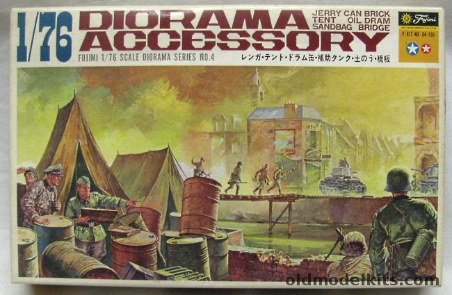 Fujimi 1/76 Tents Oil Drums Bridge Sandbag Diorama Accessories, 200 plastic model kit